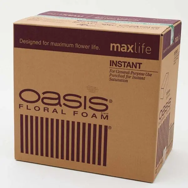 A box of oasis floral foam is shown.