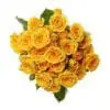 A bouquet of yellow roses on top of a white background.