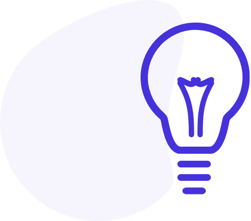 A blue light bulb is shown next to an image of the same.