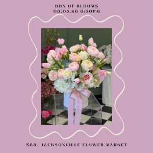 Pink pastel hatbox arrangement with ribbon