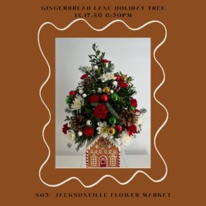 Gingerbread house floral holiday tree centerpiece